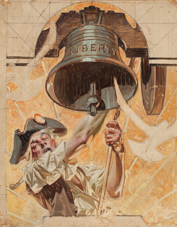 JOSEPH CHRISTIAN LEYENDECKER (American, 1874-1951). Ringing theLiberty Bell, preliminary study