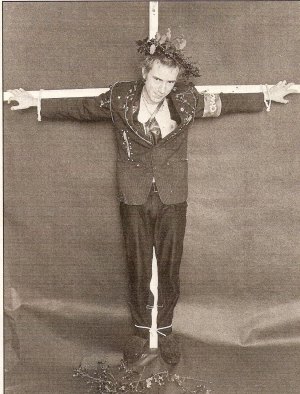 JOHNNY ROTTEN ON A CROSS